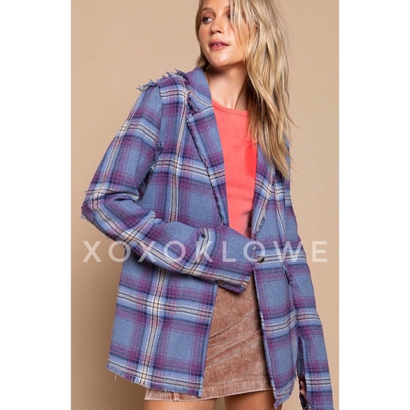 POL Jackets & Blazers - POL Blue Violet Blazer Single Button Relaxed Fit